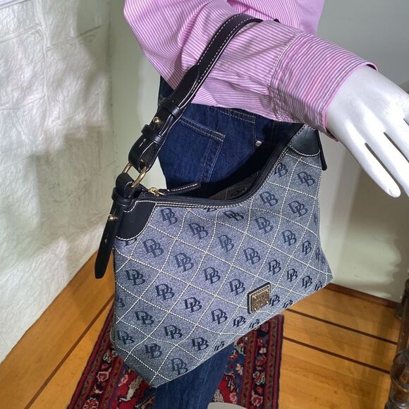 Dooney & Bourke Monogram Canvas & Leather Hobo Bag - Picture 4 of 13